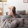 Algodón Puro Sin Estampar Algodón Tianzhu Tejido de Algodón Funda de Edredón Pieza Única Algodón Puro Simple Alta Calidad Rayado Fabricante de Ropa de Cama Venta al Por Mayor