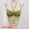 Cadena Corporal de Perlas Transfronteriza Europea y Americana, Top Halter Hecho a Mano con Superposición de Perlas, Bikini Estilo Vacaciones