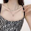 Collar de acero de titanio para mujer, ligero, de lujo, de alta gama, diseño de hip hop, cadena de clavícula para chica sexy, accesorios de cadena de suéter con temperamento de nicho