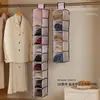 Bolsa Colgante de Almacenamiento, Multifuncional, Plegable, Multicapa, Bolsa de Almacenamiento para Armario Colgante de Puerta, Bolsa de Almacenamiento con Compartimentos de Tela para Ropa
