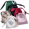 Bolsa de Armazenamento de Seda Acetato à Prova de Poeira para Joias Bolsa Pequena de Tecido com Cordão para Cosméticos Logotipo Imprimível