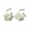 Pendientes de Pétalos de Resina Blanca Delicados de Lujo Ligero Estilo Celebridad Nicho Dulces Super Hada Dos Pendientes Pendientes