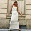 Moda Feminina Nova para Comércio Exterior Europeu e Americano Estiloso Sexy Garota Hot Vestido Bodycon Sem Alças Sem Costas de Bolinhas Outono