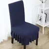 Funda de silla con falda elástica de jacquard, paquete de medio taburete de una pieza, funda de silla universal, funda de asiento gruesa simple para el hogar