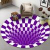 Tapete redondo transfronteiriço armadilha de palhaço 3D tridimensional preto e branco geométrico ilusão óptica tapete sala de estar quarto mesa de centro tapete