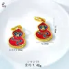 Pingente Esmaltado de Moeda de Cobre com Borda Azul Acessórios para Joias DIY Contas Antigas Banhadas a Ouro Cobre Dourado Novo Estilo Chinês Cuia Vermelha e Amarela