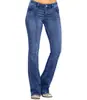 Temu Amazon Comércio Exterior Transfronteiriço Moda Feminina Europeia e Americana Jeans Flare Longo Rasgado de Cintura Baixa para Mulheres
