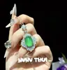 Joia Cavalo Material Calcedônia Verde Ágata Fivela da Paz Colar com Pedra Preciosa Novo Estilo Chinês Cor Jadeíta Gota d'Água Grande Colar com Diamantes Brilhantes