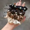 Elástico de Cabelo Elegante e Versátil com Contas para Mulheres com Toque de Luxo, Prendedor de Coque de Pérolas, Corda de Cabelo de Cetim, Novo Acessório de Cabelo