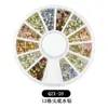 Venta Caliente Transfronteriza de Amazon Joyería para Uñas 12 Rejillas Disco Taladro para Uñas Mixto Fondo Plano Color Rhinestone Forma Taladro Pegajoso
