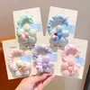 Novidade de Primavera Estilo Infantil Laços de Cabelo de Flor, Presilhas de Cabelo Fofas de Desenho Animado para Meninas Que Não Danificam o Cabelo, Elásticos de Cabelo Tipo Intestino Delgado, Cordas de Cabelo