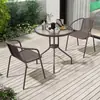 Mesas e Cadeiras Externas para Jardim, Pátio, Varanda, Rattan para Café de Lazer, Conjunto de Cadeiras de Café à Prova d'Água e de Sol