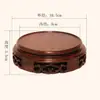 Tablero Redondo de Madera Negro y Morado Flor Ruyi Adornos Chinos Base de Cerámica Artesanías de Madera para el Hogar Talla Tallado a Mano