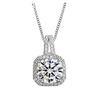 Accesorios nueva versión coreana de simple colgante de circonita de diamante cuadrado de plata s925 collar corto de clavícula de plata esterlina joyería para mujer al por mayor