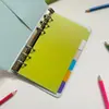 Fabricante de Shenzhen A6 Pp Divisória Fosca com Cordão Colorida Divisória 6 Furos 6 Coloridas Índice de Caderno de Folhas Soltas