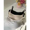 Chaleco Exterior de Tirante Fino para Mujer con Almohadillas en el Pecho para Prevenir la Exposición, Adecuado como Top de Capa Base para Verano, Corte Ajustado, Estilo Dulce y Picante, Camisola de Color Sólido