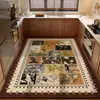 Alfombrilla de cocina estilo vintage, antideslizante y resistente al aceite, lavable y de fácil limpieza de tierra de diatomeas, absorbente de agua, impermeable, de cobertura completa, alfombra resistente a la suciedad