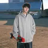 NASA SOBRE Sudadera cárdigan deconstruida estilo americano de peso pesado para hombre, primavera y otoño 2026 nueva chaqueta con capucha casual holgada