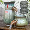 Ornamento de vaso de cerâmica água circulante método antigo água corrente filtro de aquário de peixes criação de peixes paisagismo cerâmico conjunto completo lago de peixes cachoeira