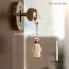 Colgante Plano de Acrílico para Coche, Colgante para Llaves, Colgador de Mochila, Niña Pequeña Levantando Pesas y Cachorro, Nuevo Modelo Transfronterizo