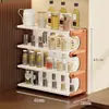 Estante de Cocina de Escritorio Estante de Almacenamiento de Condimentos Hogareño Multicapa Compartimentado Estante para Botellas de Condimentos, Salsa de Soja, Vinagre, Sal