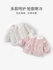 Abrigo de algodón acolchado con cuello de muñeca para bebé niña, chaqueta fina de algodón para otoño e invierno de bebé, forro 100% algodón Clase A, prenda de abrigo para salir