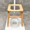 Silla de tocador de madera maciza para ancianos, Taburete de tocador de madera para mujeres embarazadas, Silla de inodoro portátil simple para uso en el hogar por ancianos