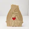 Set de Puzzle de Oso Madre e Hijo Transfronterizo Decoración de Manualidades de Madera DIY para Dormitorio Sala de Estar Escritorio Oso Abrazando Familia