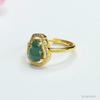 Anel de Jade Guan Yu Natural Grau A Anel de Jacinto d'Água Azul para Mulheres Tendência Nacional Atacado de Jade Dropshipping S4052402