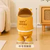 Cubo de basura rodante de gato de dibujos animados Alta apariencia Uso doméstico Cubos dobles interior y exterior Dormitorio Sala de estar Creativo Lindo Con tapa Papelera