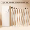 Set de Brochas para Sombras de Ojos Yuncai 8 Piezas 10 Piezas Brocha Biselada para Delineador Brocha para Sombras de Nariz Maquillaje de Ojos Párpado Inferior Rubor Brocha de Detalle para Principiantes