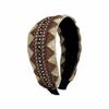 Moda Vintage Estilo Étnico Cuadrado Color Contrastante Diadema Ancho Pinza para el Cabello Todo-partido Geométrico Trenzado Presionado Diadema para el Cabello Tocado para Mujer
