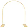 Suporte de Arco Dourado Grande em Ferro para Celebrações de Casamento Transfronteiriças, Estrutura de Arco de Metal com Base Grande para Festas no Jardim