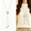 Cadena para Suéter de Collar Largo Geométrico, Accesorio de Lujo de Alta Gama, Versátil y de Moda, Colgante de Perla para Otoño e Invierno