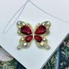 Liga 34 * 40mm cristal diamante borboleta acessórios DIY acessórios para o cabelo roupas celular shell acessórios da mão