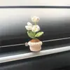 Adornos Decorativos para Salida de Aire de Coche de Planta Verde Simulada Tejida a Crochet Hecha Completamente a Mano Decoración Creativa para el Interior del Coche Productos Terminados Venta al por Mayor