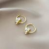 Lujo Ligero Sentido de Gama Alta Arete Pequeño Dos Aretes Pendientes Estilo Hong Kong Retro Elegante Versátil N0799