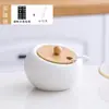 Conjunto de combinação de caixa de tempero de cerâmica para uso doméstico, utensílios de cozinha, pote de sal, pote de pimenta, pote de tempero japonês