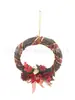 Anillo de ratán navideño anillo de ratán estilo campestre americano guirnalda enrollada con cinta floristería diy decoración para colgar en la puerta Guirnalda de simulación navideña