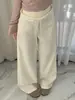 Outono 2026 Novo Estilo Calça de Tricô Wide-Leg Cintura Alta Emagrecedor Caimento Versátil Calça Longa Pessoa Alta Comprimento no Chão Calça Casual Feminina