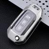 Adecuado para Ford collar Jiangling estuche para llave plegable todo incluido patrón de fibra de carbono especial hebilla de estuche protector para llave de automóvil de alta gama