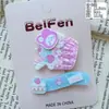 Dos Paquetes de Lindos Pasadores de Oso de Dibujos Animados Autocríticos, Pinzas de Pato Dulces para Estudiantes, Accesorios para el Cabello con Pinza de Corazón Femenino de Acrílico para Flecos