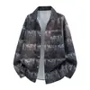 Camisa tie-dye degradada para hombre, corte holgado, con cuello de solapa, adecuada para primavera y otoño, camisa/chaqueta casual de manga larga para hombres y adolescentes