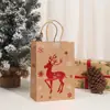 Saco de papel kraft para Natal atacado sacola de compras sacola para alimentos embalagem com bronzamento unilateral sacola de presente manual sacola de presente de doces