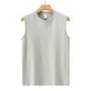 Camiseta sem mangas de algodão pesada 230g, novo estilo de verão moderno, regata esportiva casual solta para fitness masculino