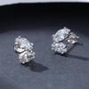 PAG & MAG Comercio exterior transfronterizo europeo y americano aretes de botón de plata S925 con incrustaciones de Zirconia ojo de caballo diseño de moda para mujer aretes de alta calidad