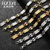 En stock de fábrica Venta caliente transfronteriza Cadena hecha a mano Moda Collar atmosférico Cadena imperial Frijol de agujero grande Cadena de acero inoxidable Gosline