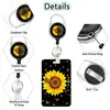 Girasol Dibujo Animado Cachorro Dinosaurio Estampado Colorido Retráctil Hebilla de Fácil Extracción Portatarjetas de Identificación para Teléfono Set de Cordón Portatarjetas