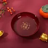 Prato de frutas Prato de frutas secas de doces de casamento Sala de estar vermelha Mesa de centro em casa Prato de frutas torrada redonda Bandeja de plástico para chá