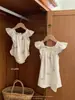 Jennybebe Verão Novo Estilo Coreano Ins Roupas de Irmã para Bebês Macacão Vestido Bordado de Alta Qualidade com Mangas Curtas Volantes